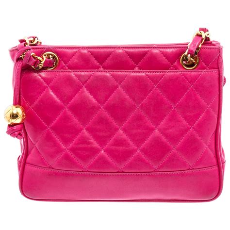 vintage chanel hot pink leather bag|chanel black bags classic quilted.